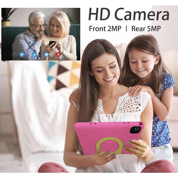 10.1"‎ HD Screen Android 14 Tablet for Kids 64GB Octa-Core WiFi Dual Camera PINK - Picture 5 of 6
